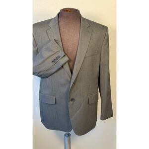 J.M. Haggar Men's blazer sports coat Grey 44S Classic Fit